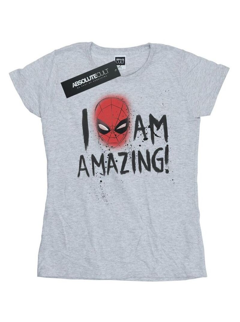 Marvel - T-shirt AM AMAZING Gris chiné - Kiabi