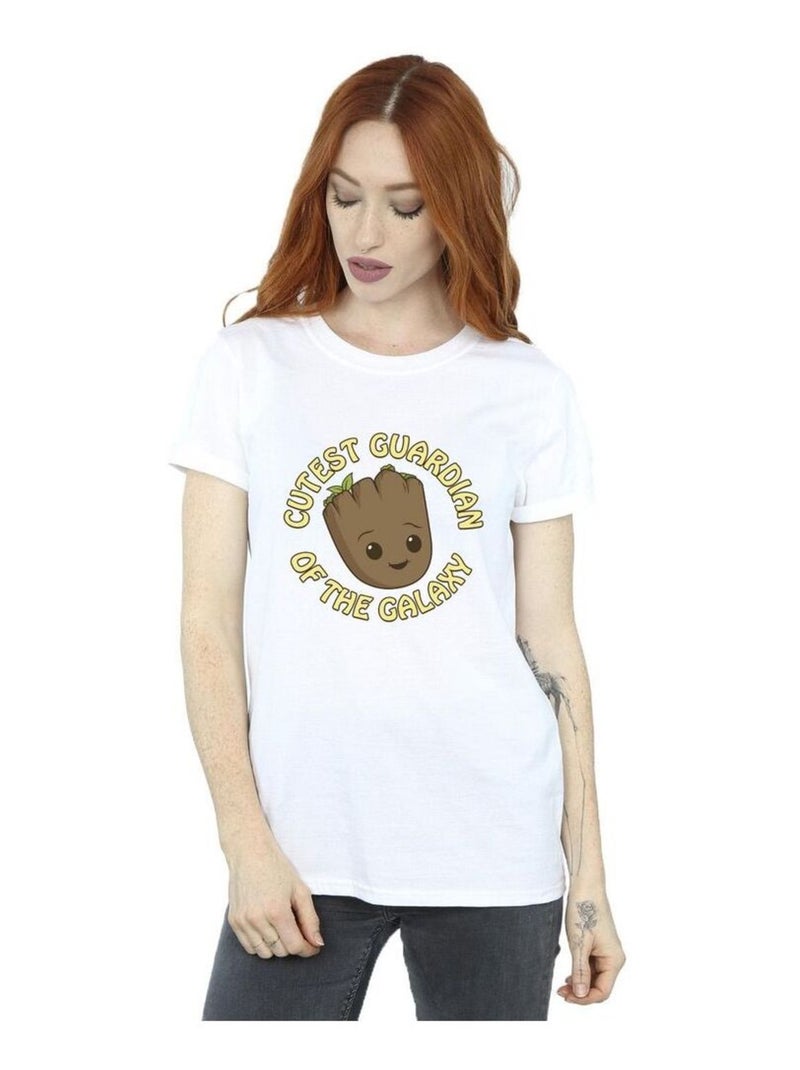 Marvel - T-shirt AM GROOT CUTEST GUARDIAN Blanc - Kiabi