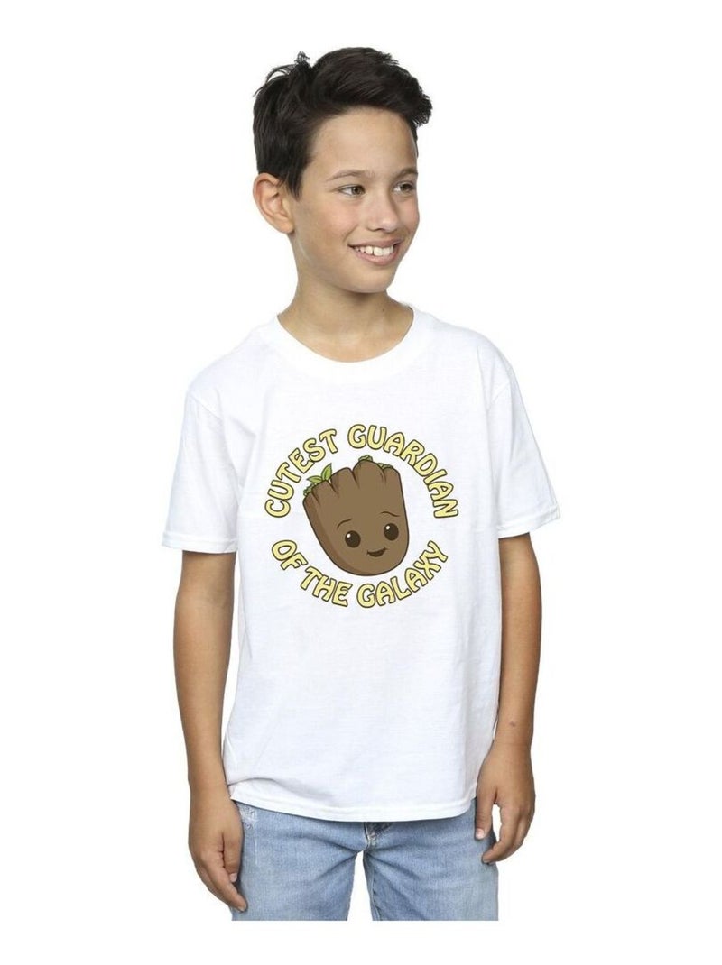 Marvel - T-shirt AM GROOT CUTEST GUARDIAN Blanc - Kiabi