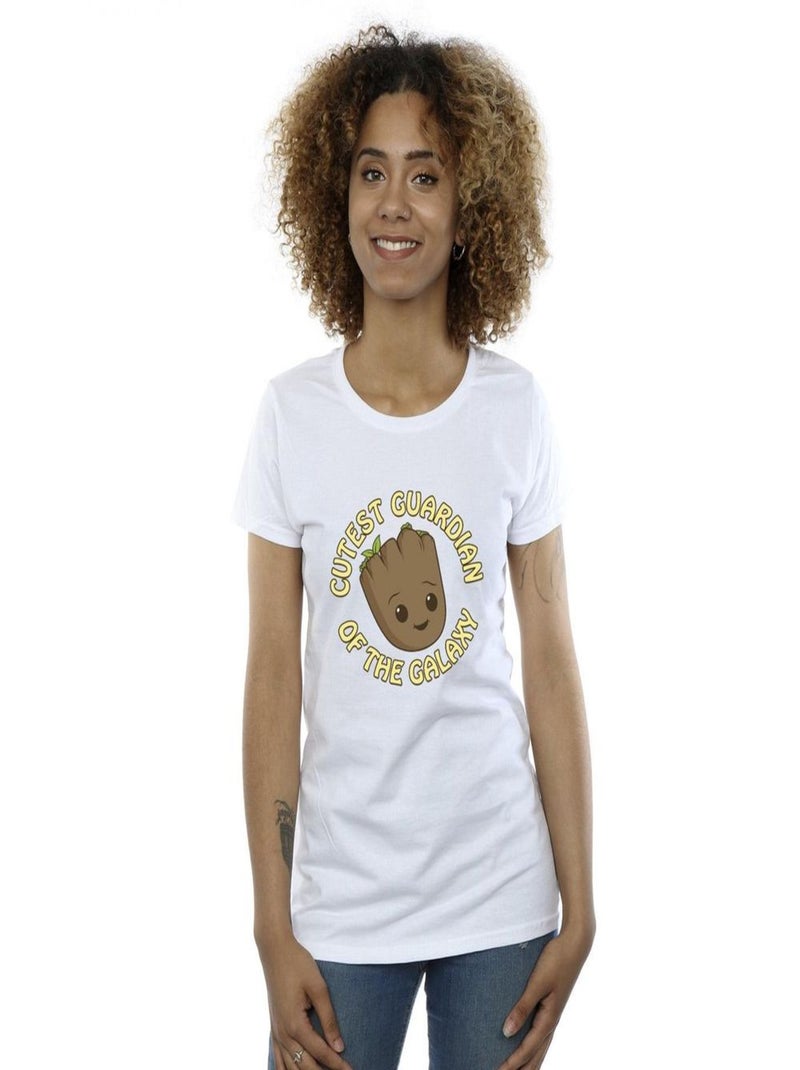 Marvel - T-shirt AM GROOT CUTEST GUARDIAN Blanc - Kiabi