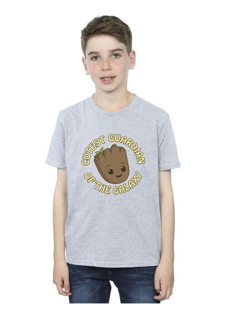Marvel - T-shirt AM GROOT CUTEST GUARDIAN Gris chiné - Kiabi