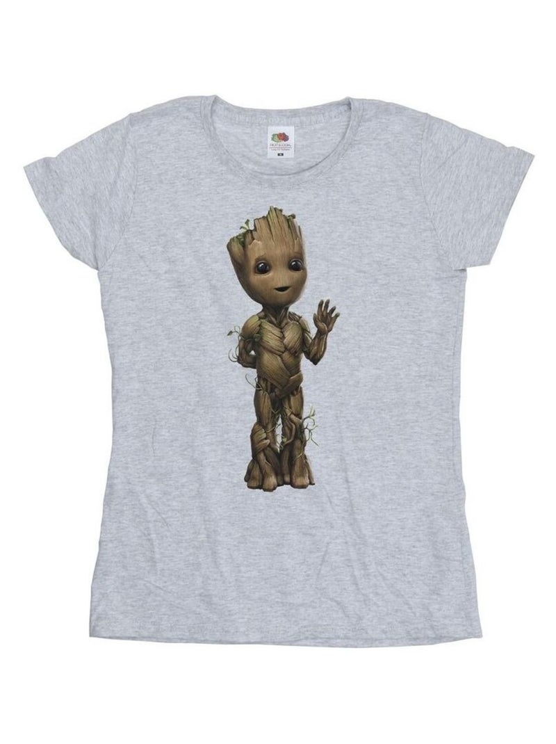 Marvel - T-shirt AM GROOT Gris chiné - Kiabi