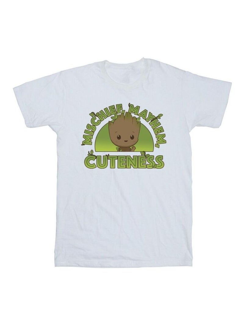 Marvel - T-shirt AM GROOT MISCHIEF MAYHEM Blanc - Kiabi