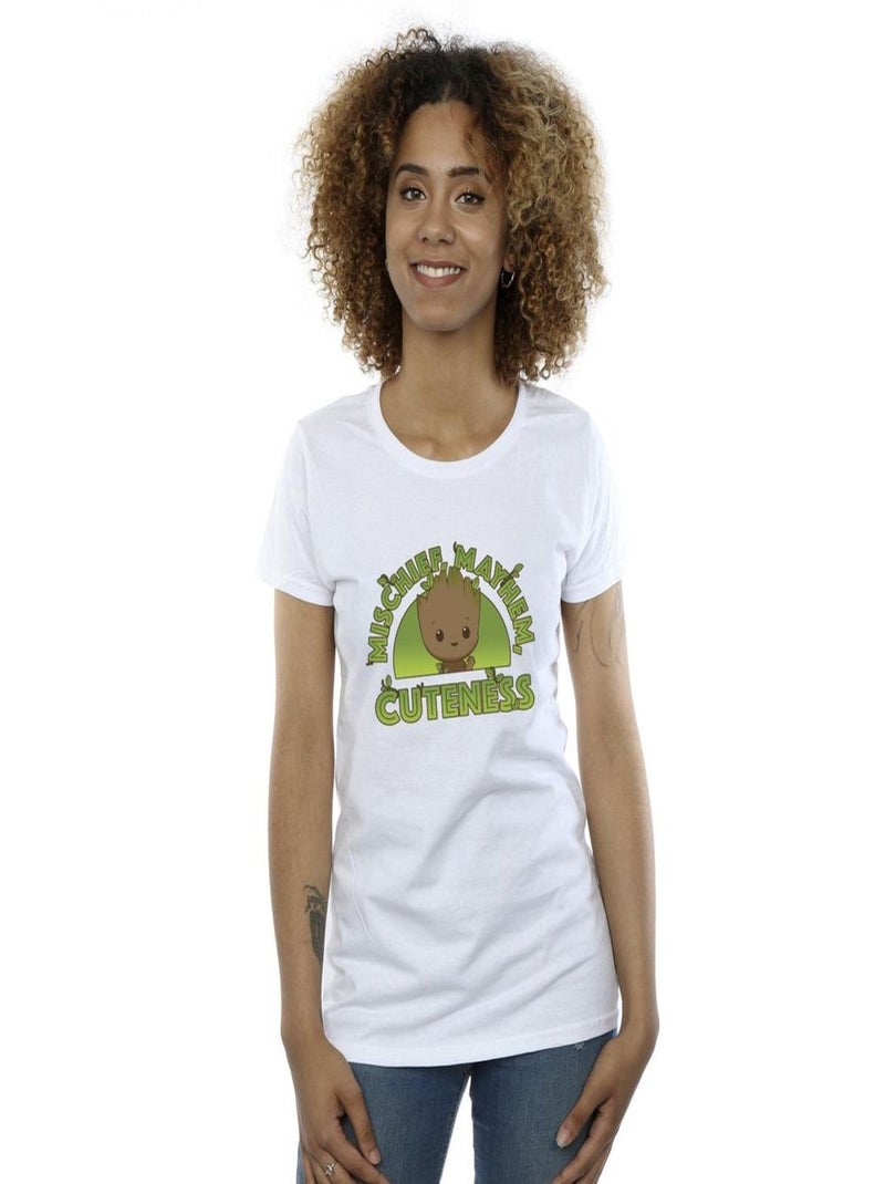 Marvel - T-shirt AM GROOT MISCHIEF MAYHEM Blanc - Kiabi