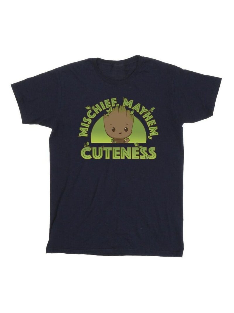 Marvel - T-shirt AM GROOT MISCHIEF MAYHEM Bleu marine - Kiabi