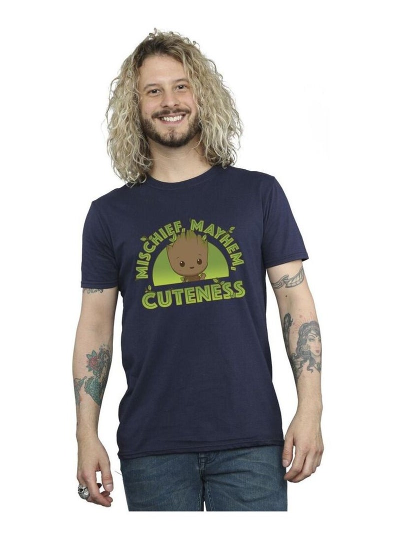 Marvel - T-shirt AM GROOT MISCHIEF MAYHEM Bleu marine - Kiabi