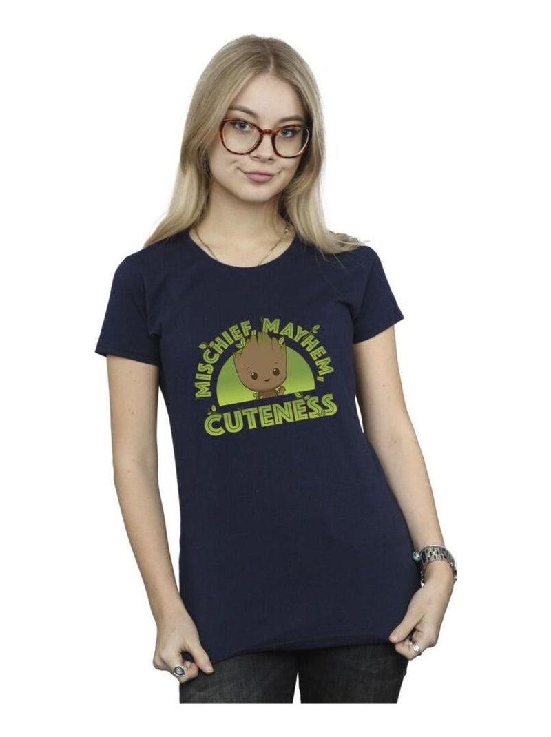 Marvel - T-shirt AM GROOT MISCHIEF MAYHEM Bleu marine - Kiabi