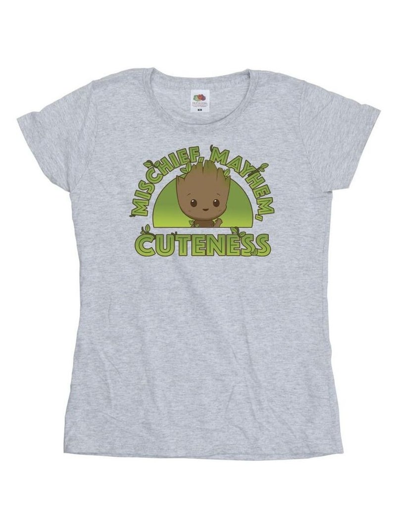 Marvel - T-shirt AM GROOT MISCHIEF MAYHEM Gris chiné - Kiabi