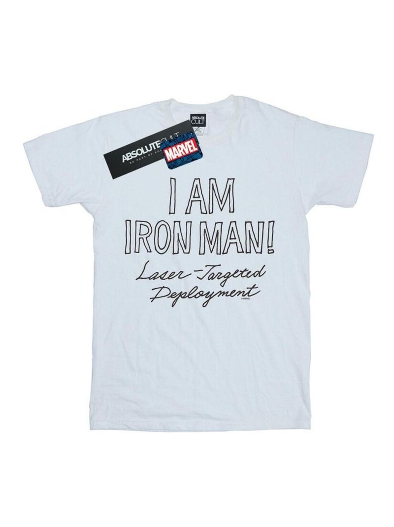 Marvel - T-shirt AM IRON FIST MAN Blanc - Kiabi