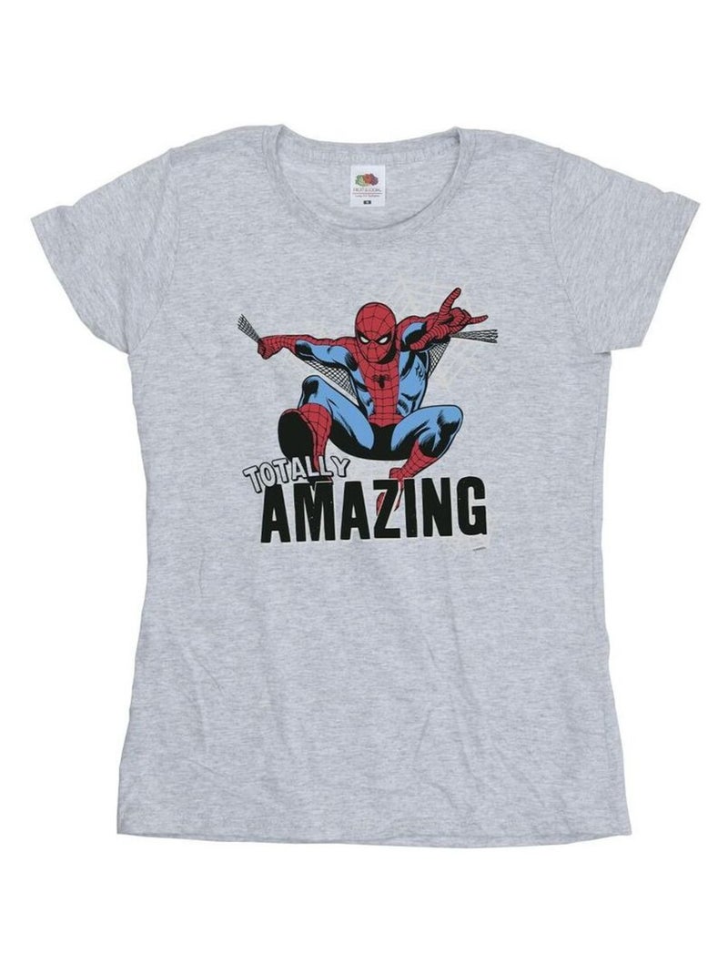 Marvel - T-shirt AMAZING Gris chiné - Kiabi