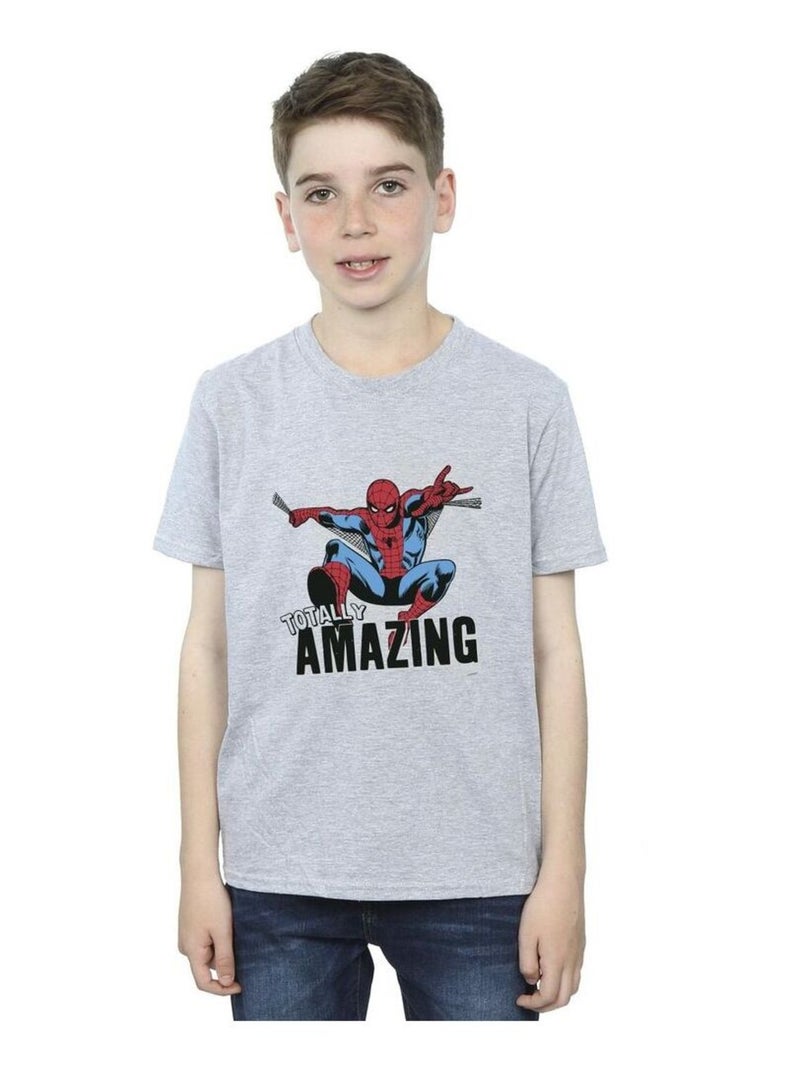 Marvel - T-shirt AMAZING Gris chiné - Kiabi