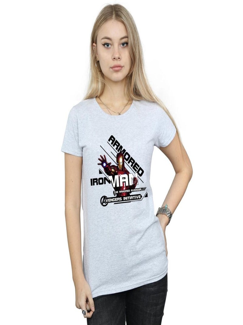 Marvel - T-shirt ARMORED AVENGER Gris chiné - Kiabi