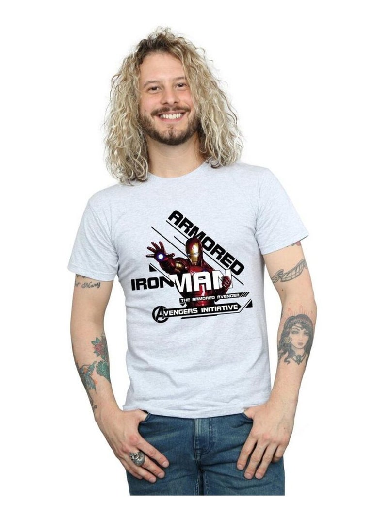 Marvel - T-shirt AVENGERS ARMOURED AVENGER Gris chiné - Kiabi
