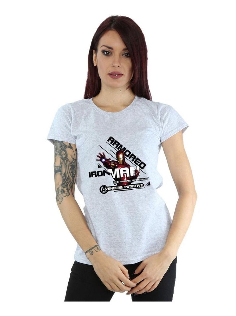 Marvel - T-shirt AVENGERS ARMOURED AVENGER Gris chiné - Kiabi