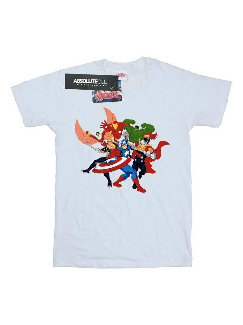 Marvel - T-shirt AVENGERS ASSEMBLE Blanc - Kiabi