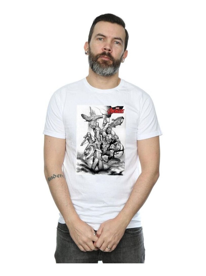 Marvel - T-shirt AVENGERS ASSEMBLE Blanc - Kiabi