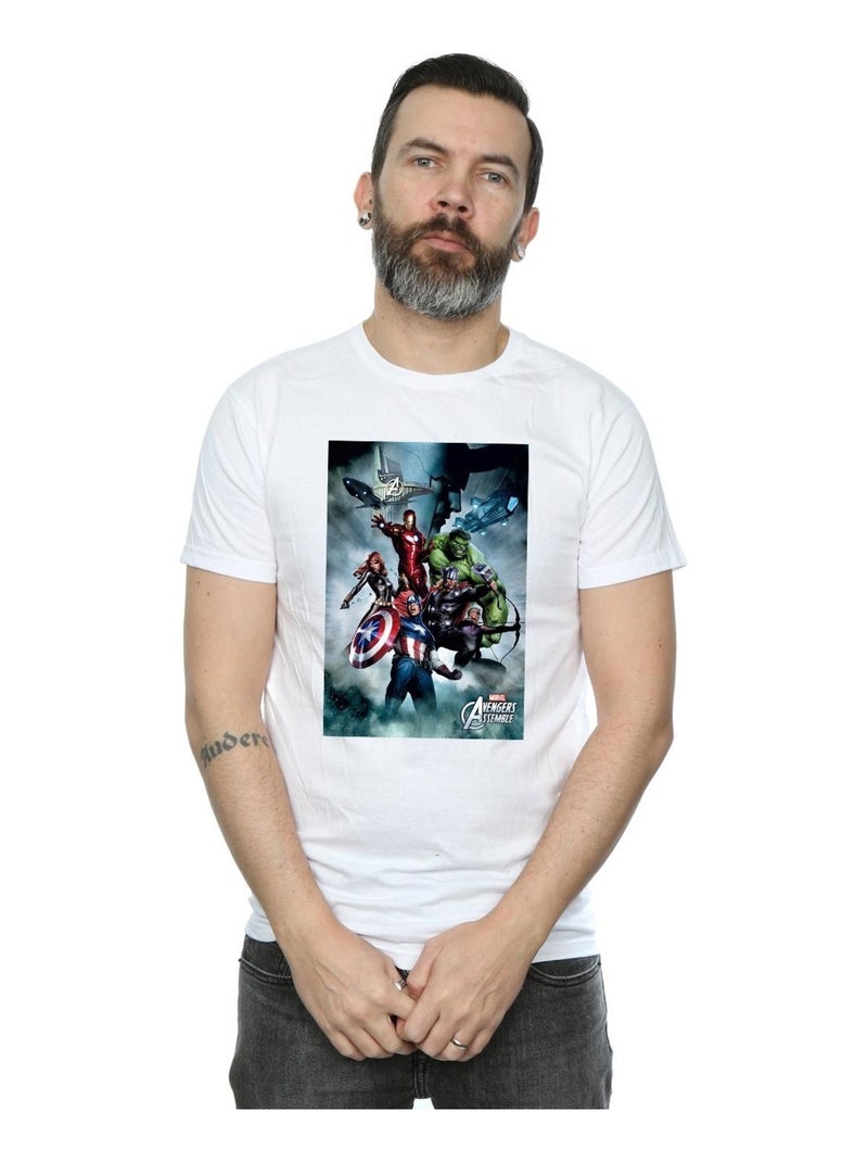 Marvel - T-shirt AVENGERS ASSEMBLE - Blanc - Kiabi - 23.99€