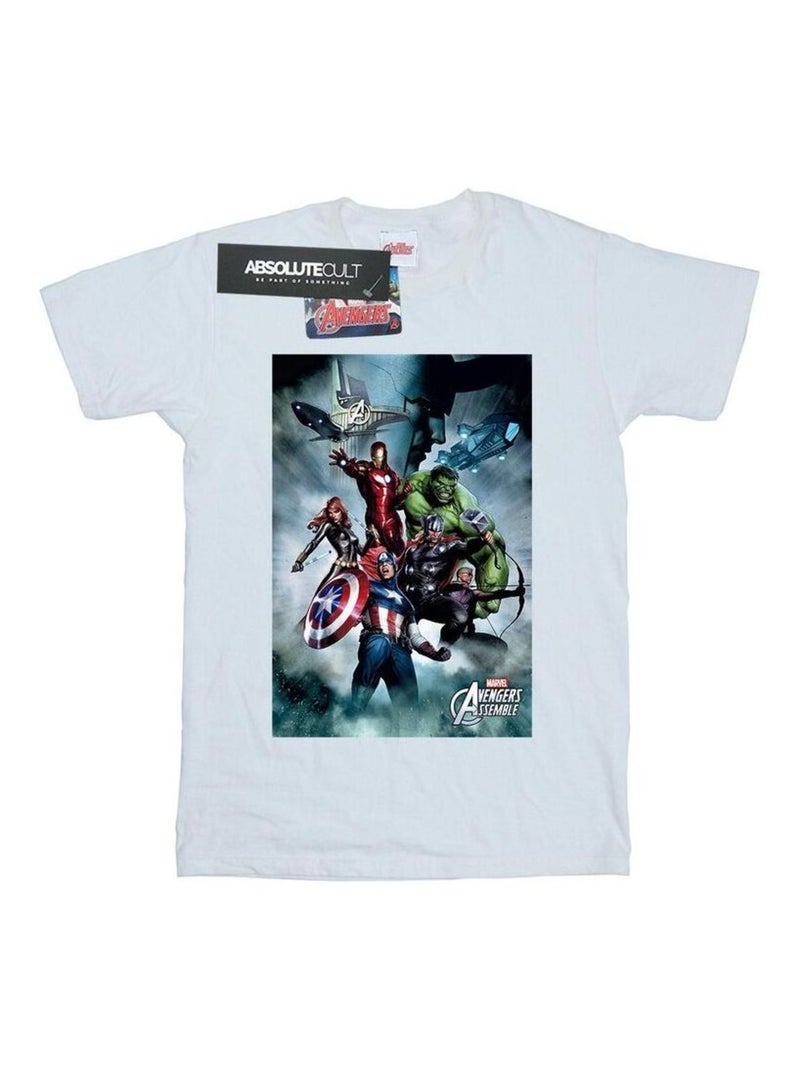Marvel - T-shirt AVENGERS ASSEMBLE Blanc - Kiabi