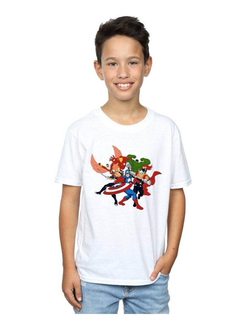 Marvel - T-shirt AVENGERS ASSEMBLE Blanc - Kiabi