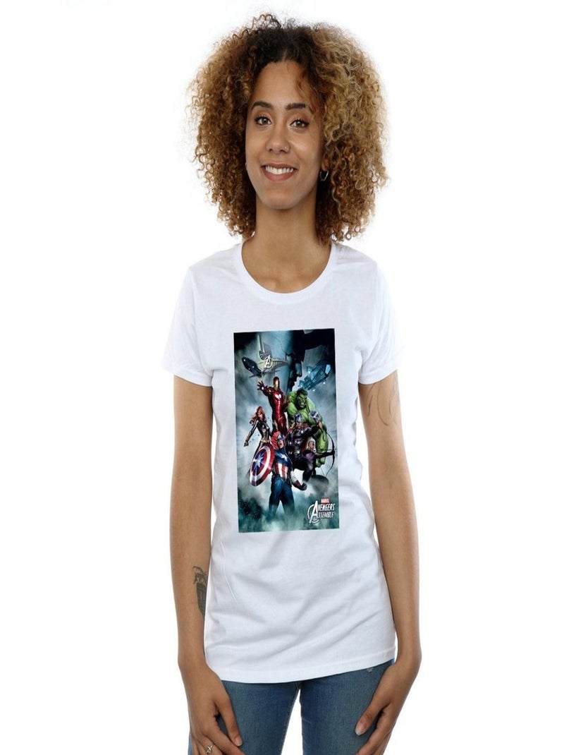Marvel - T-shirt AVENGERS ASSEMBLE Blanc - Kiabi