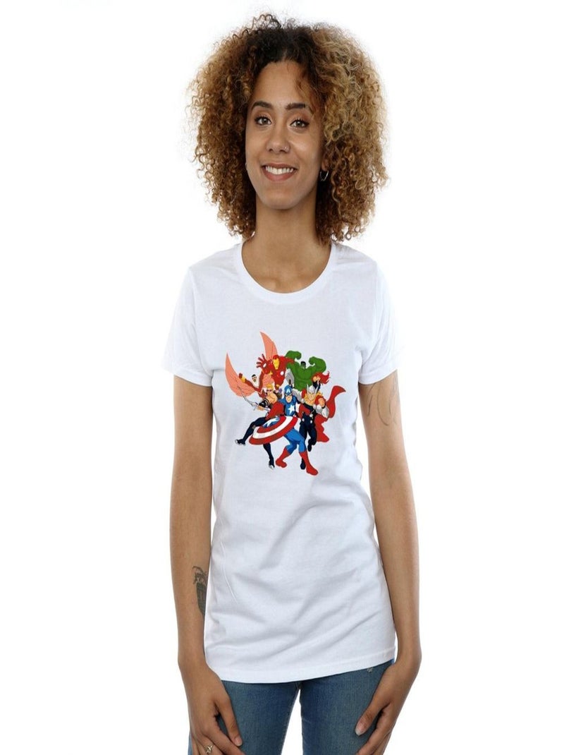 Marvel - T-shirt AVENGERS ASSEMBLE Blanc - Kiabi
