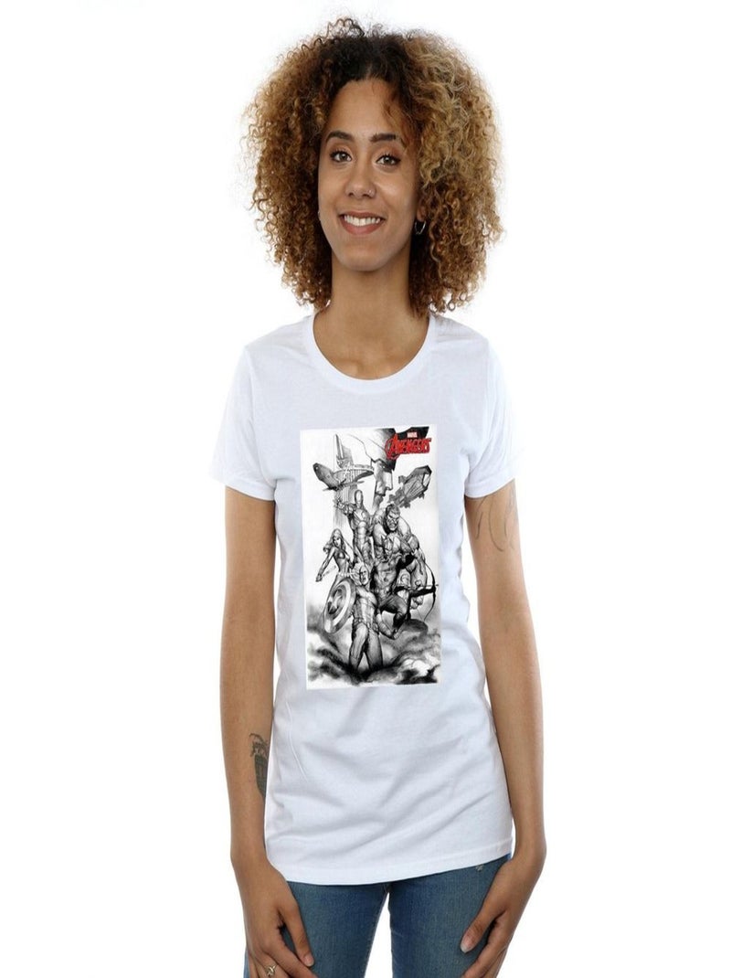 Marvel - T-shirt AVENGERS ASSEMBLE Blanc - Kiabi