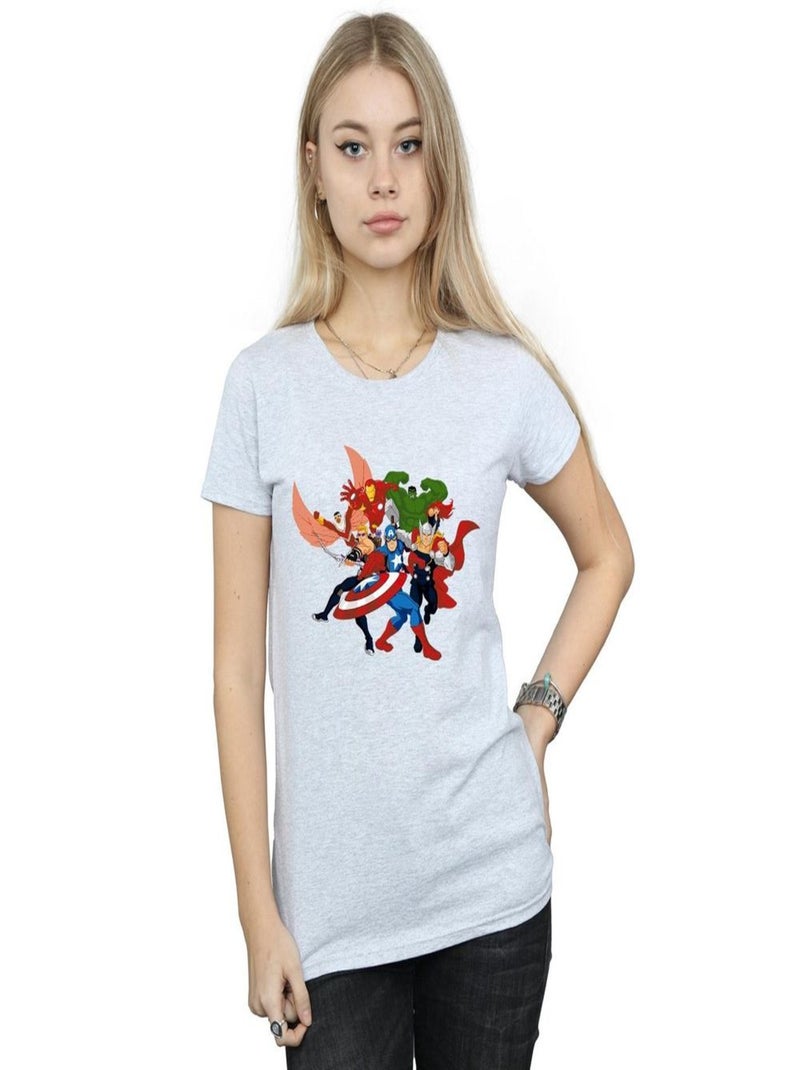 Marvel - T-shirt AVENGERS ASSEMBLE Gris chiné - Kiabi