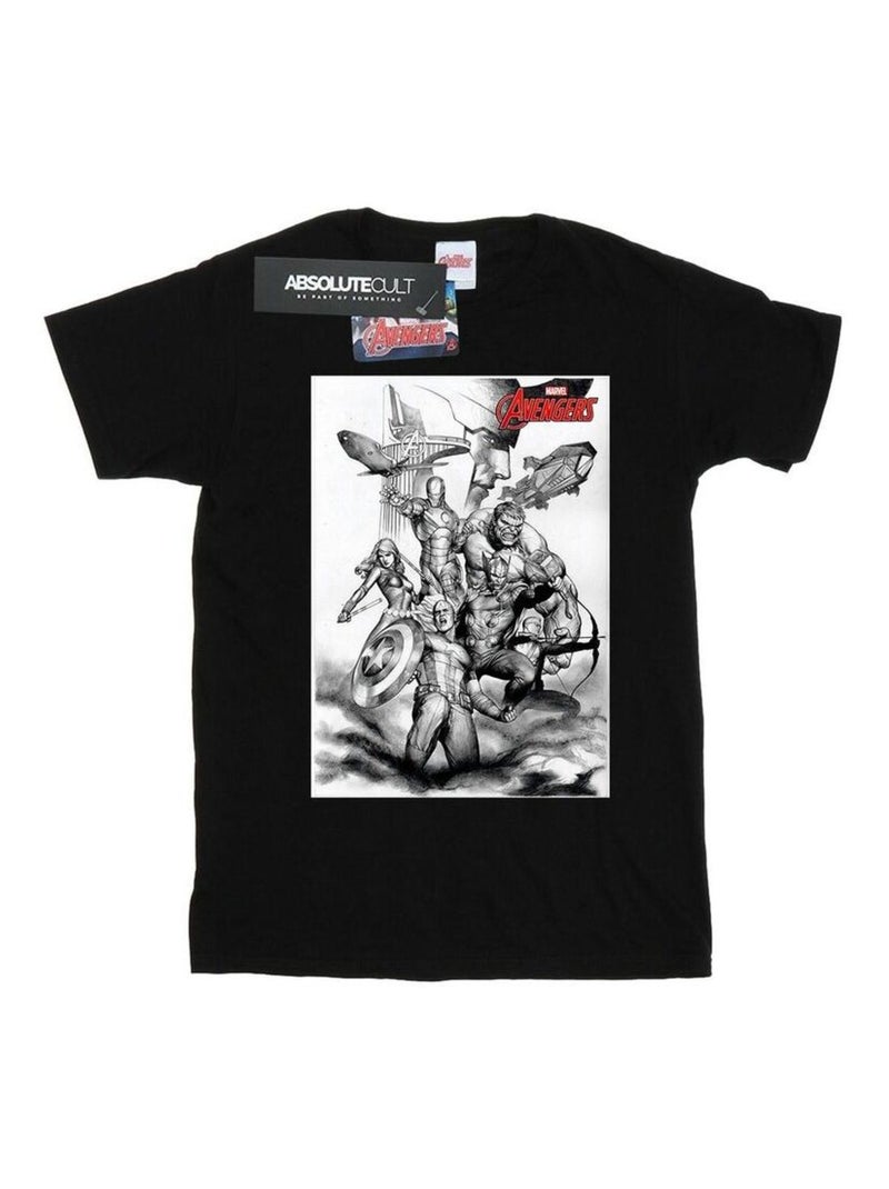 Marvel - T-shirt AVENGERS ASSEMBLE Noir - Kiabi