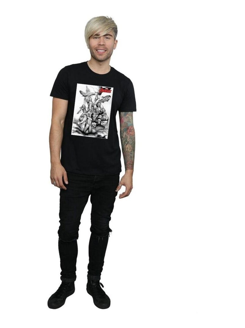 Marvel - T-shirt AVENGERS ASSEMBLE Noir - Kiabi