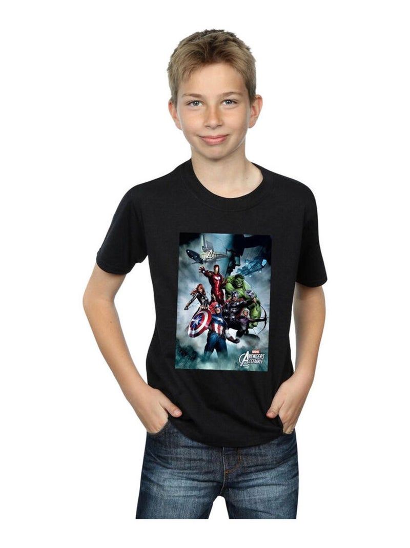 Marvel - T-shirt AVENGERS ASSEMBLE Noir - Kiabi