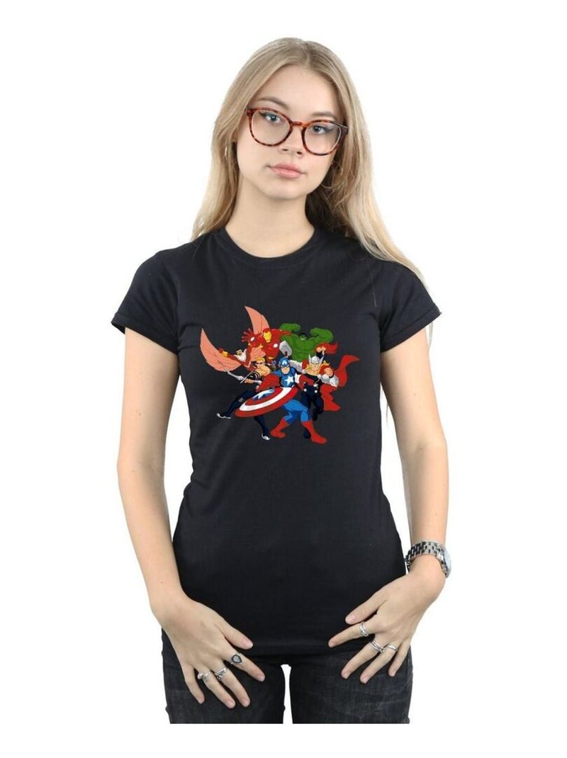 Marvel - T-shirt AVENGERS ASSEMBLE Noir - Kiabi