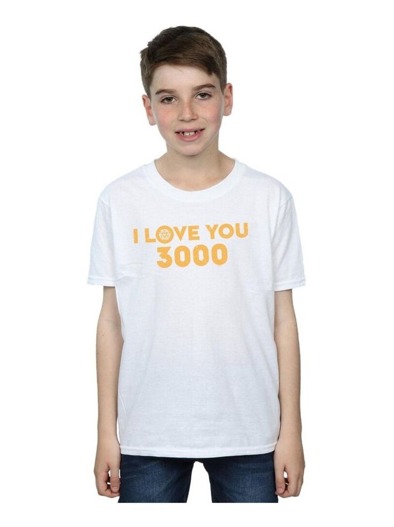 Marvel - T-shirt AVENGERS ENDGAME LOVE YOU ARC REACTOR Blanc - Kiabi