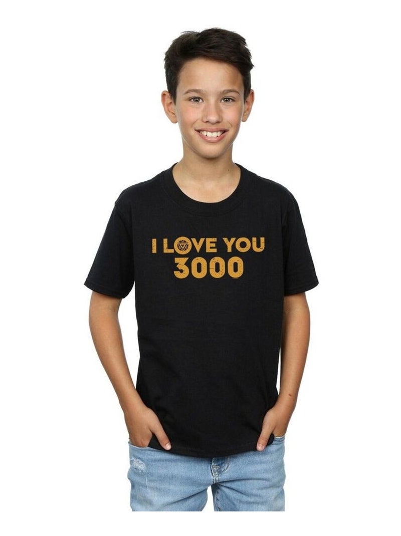 Marvel - T-shirt AVENGERS ENDGAME LOVE YOU ARC REACTOR Noir - Kiabi