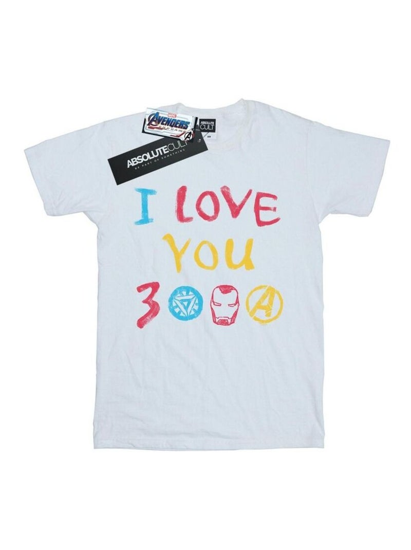 Marvel - T-shirt AVENGERS ENDGAME LOVE YOU Blanc - Kiabi