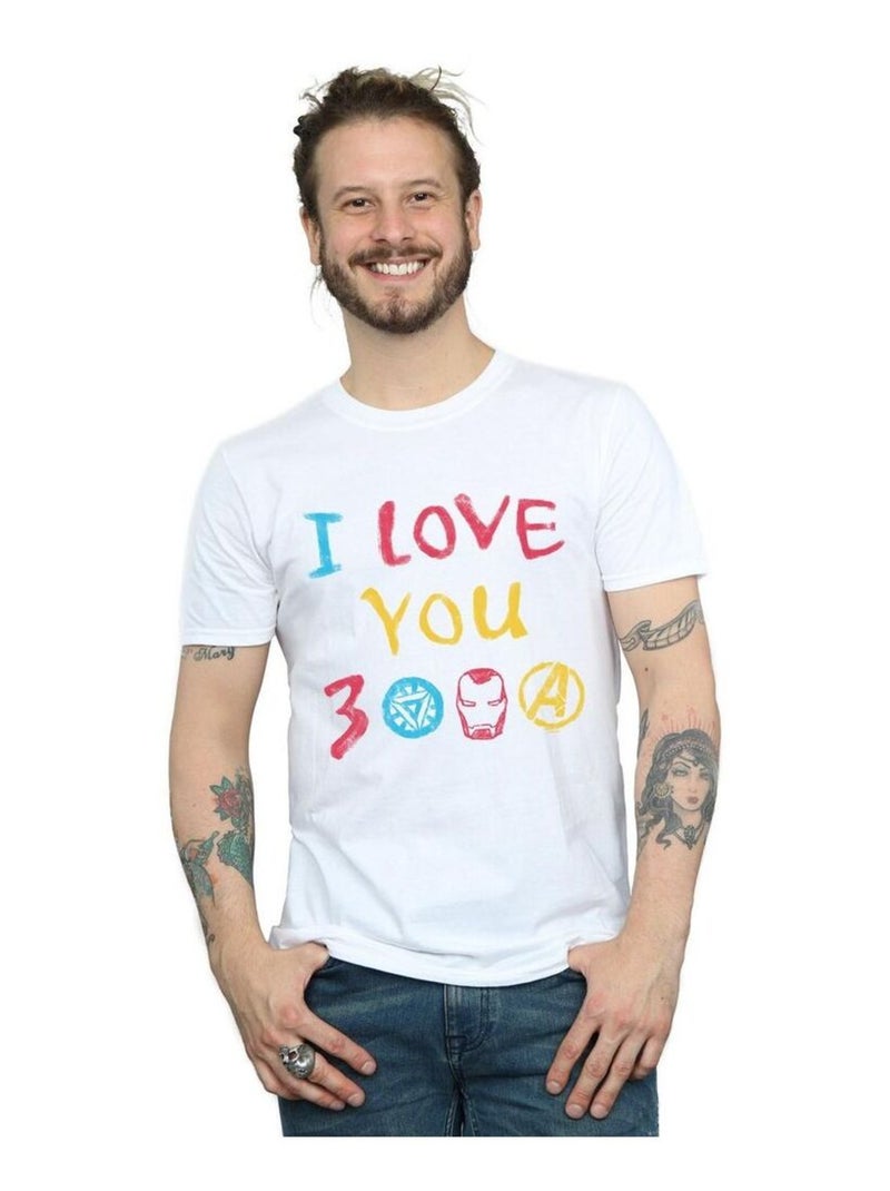 Marvel - T-shirt AVENGERS ENDGAME LOVE YOU Blanc - Kiabi