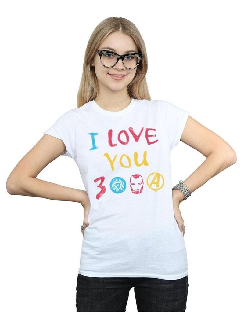 Marvel - T-shirt AVENGERS ENDGAME LOVE YOU Blanc - Kiabi