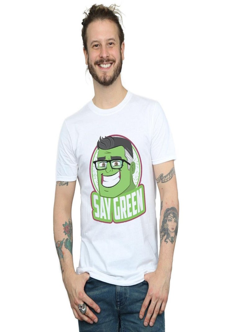 Marvel - T-shirt AVENGERS ENDGAME SAY GREEN Blanc - Kiabi
