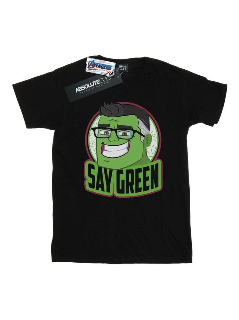 Marvel - T-shirt AVENGERS ENDGAME SAY GREEN Noir - Kiabi