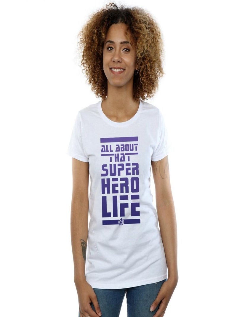 Marvel - T-shirt AVENGERS ENDGAME SUPERHERO LIFE Blanc - Kiabi