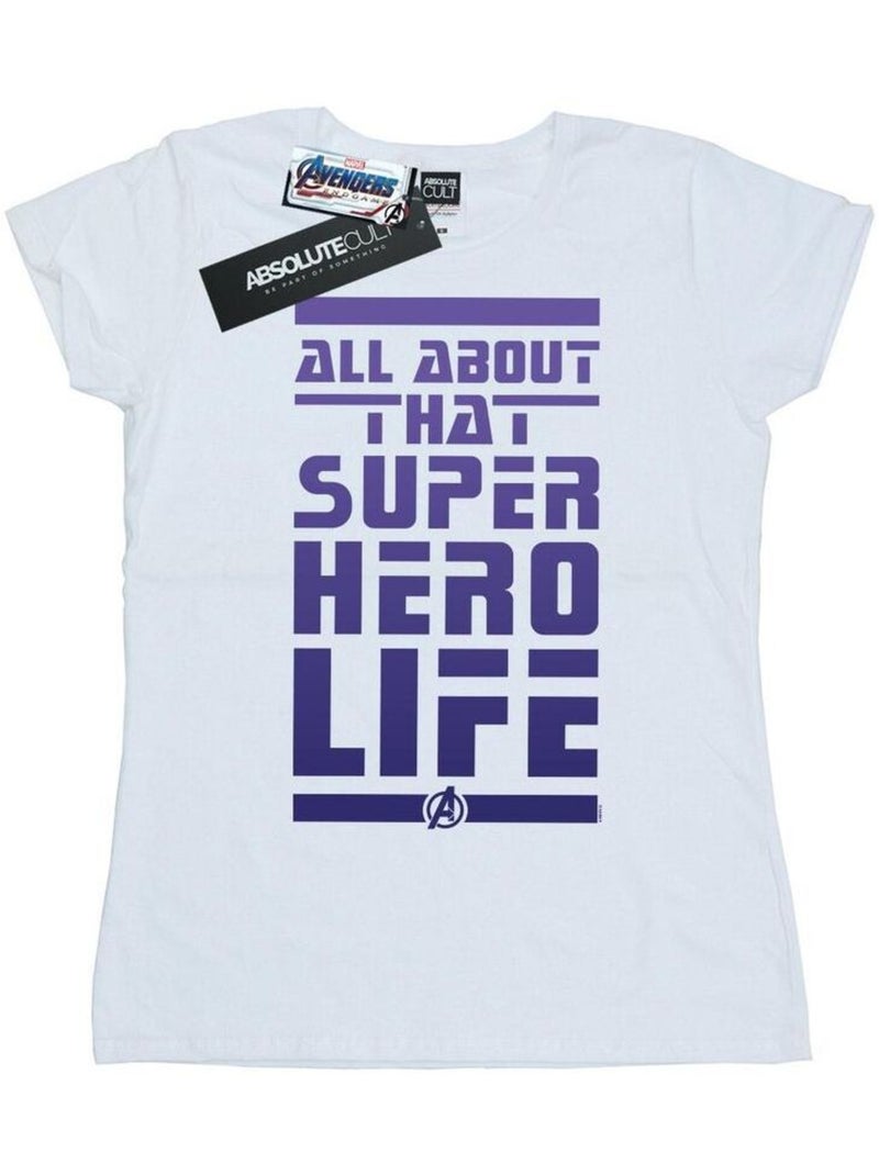 Marvel - T-shirt AVENGERS ENDGAME SUPERHERO LIFE Blanc - Kiabi