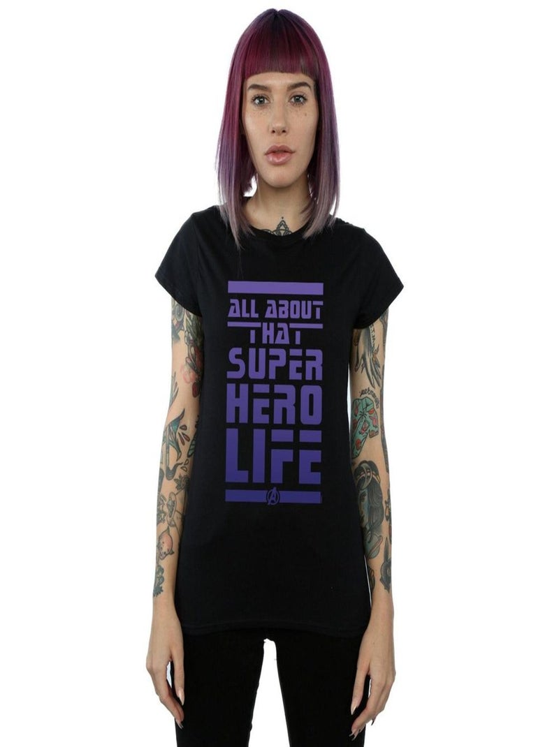 Marvel - T-shirt AVENGERS ENDGAME SUPERHERO LIFE Noir - Kiabi