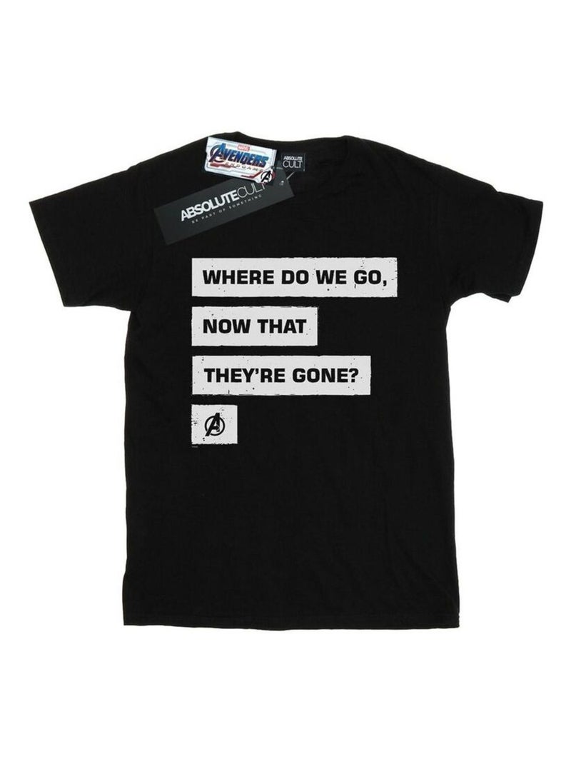 Marvel - T-shirt AVENGERS ENDGAME WHERE DO WE GO Noir - Kiabi