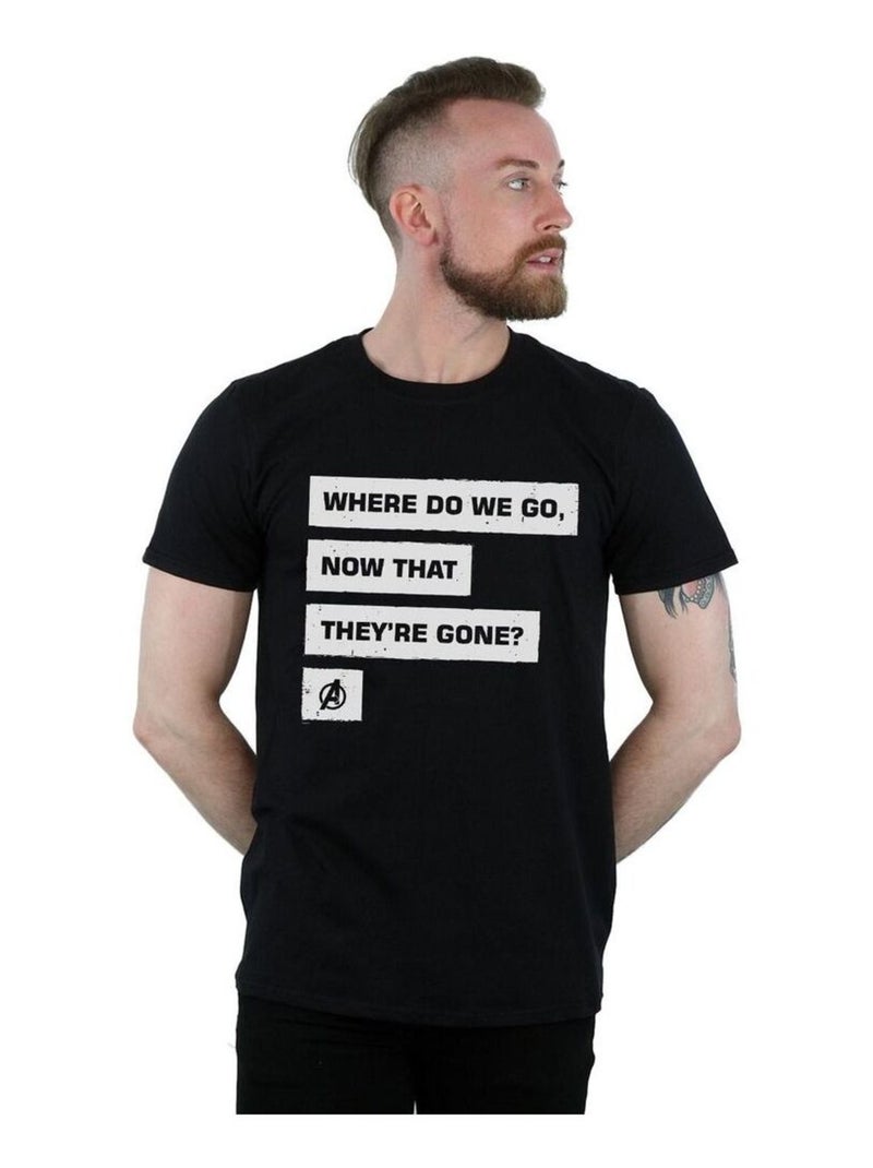 Marvel - T-shirt AVENGERS ENDGAME WHERE DO WE GO Noir - Kiabi