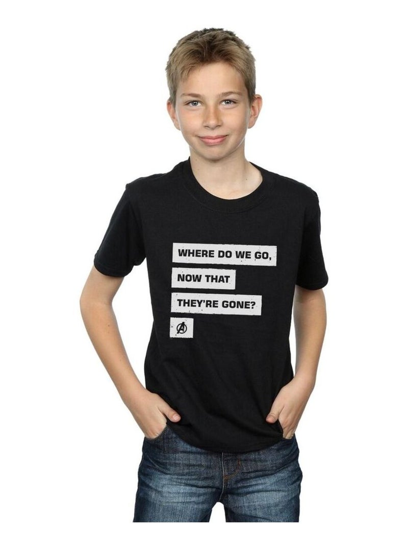 Marvel - T-shirt AVENGERS ENDGAME WHERE DO WE GO Noir - Kiabi