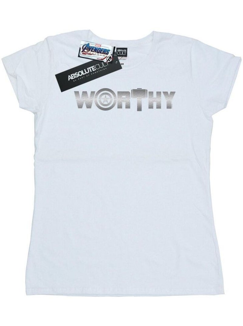Marvel - T-shirt AVENGERS ENDGAME WORTHY Blanc - Kiabi