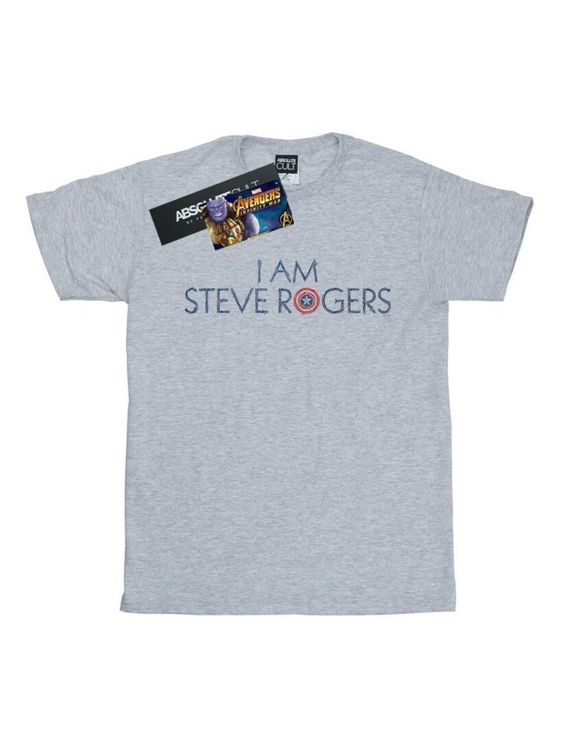 Marvel - T-shirt AVENGERS INFINITY WAR AM STEVE ROGERS Gris chiné - Kiabi