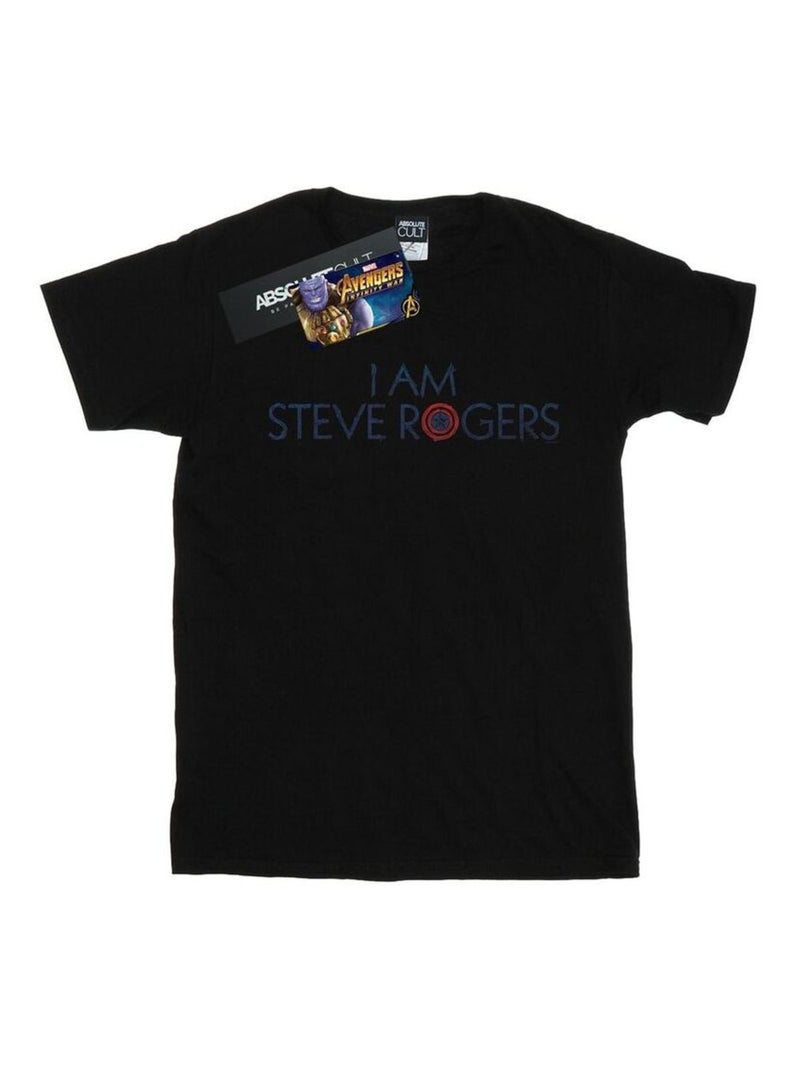 Marvel - T-shirt AVENGERS INFINITY WAR AM STEVE ROGERS Noir - Kiabi
