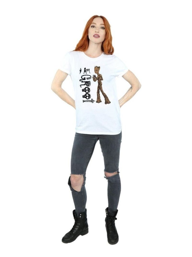 Marvel - T-shirt AVENGERS INFINITY WAR AM TEENAGE GROOT Blanc - Kiabi
