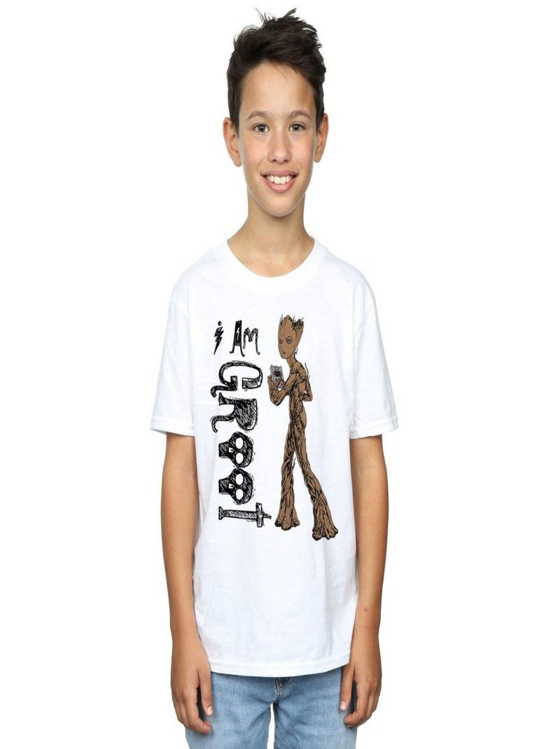 Marvel - T-shirt AVENGERS INFINITY WAR AM TEENAGE GROOT Blanc - Kiabi