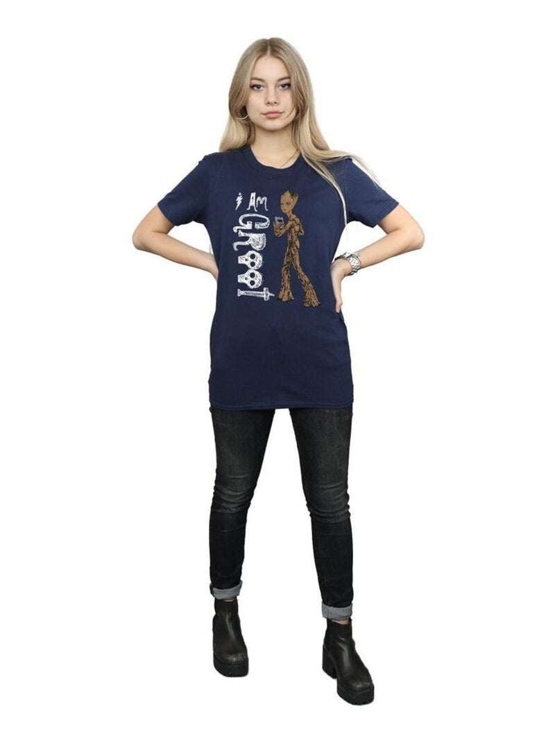 Marvel - T-shirt AVENGERS INFINITY WAR AM TEENAGE GROOT Bleu marine - Kiabi